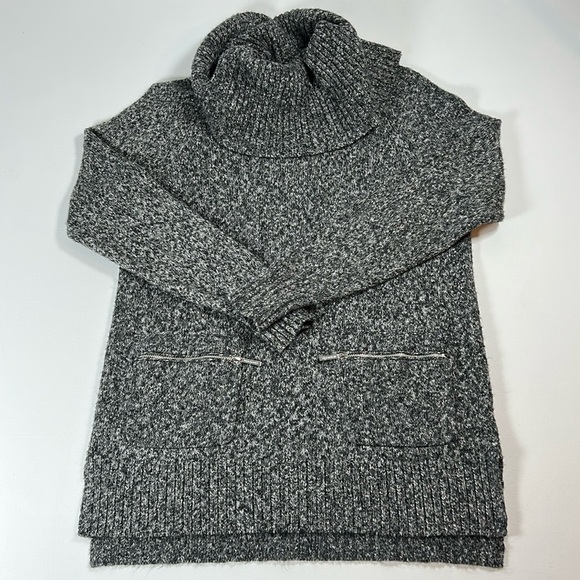 Michael Kors Women’s Marled Cowl Neck Pullover Sweater Zip Pockets Size Medium - Picture 1 of 6
